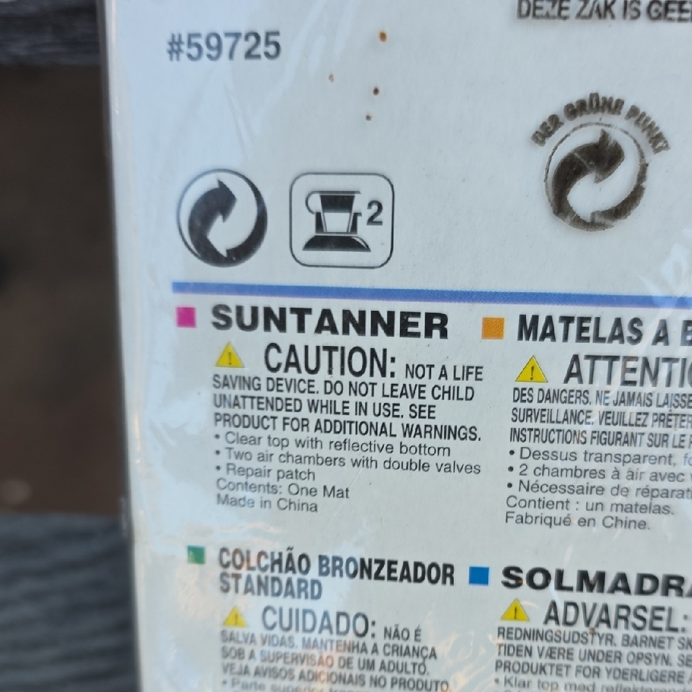 Silver Inflatable Pool Lounger - Picture 3 of 3